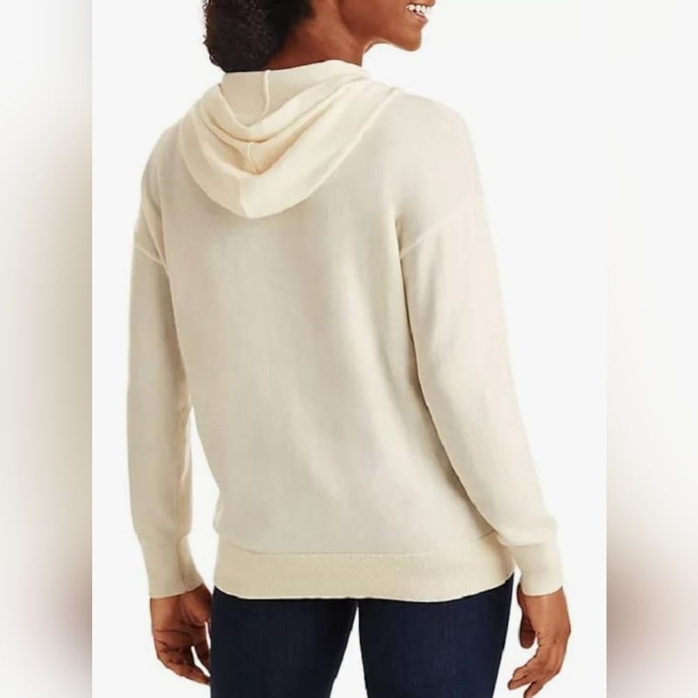 Members Mark Women's Ivory Cream Cashmere Blend Pullover Hoodie Size Medium GUC - Picture 8 of 12
